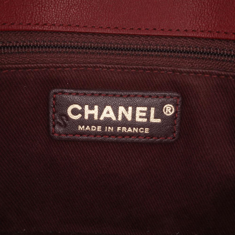 Burgundy Leather Chanel Flap Bag
