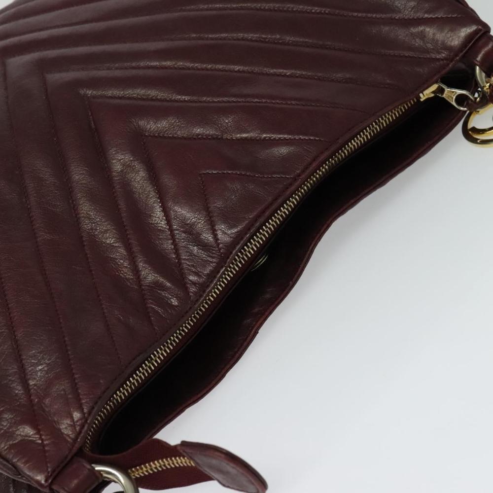 Burgundy Leather Chanel Shoulder Bag