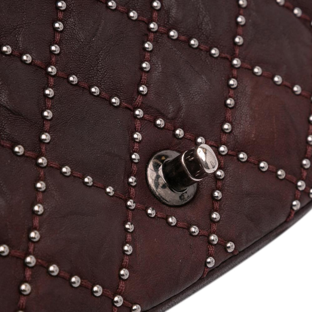 Burgundy Leather Chanel Flap Bag