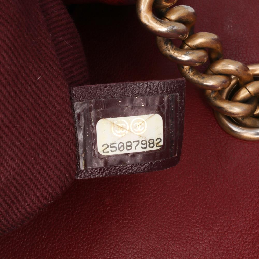 Burgundy Leather Chanel Flap Bag