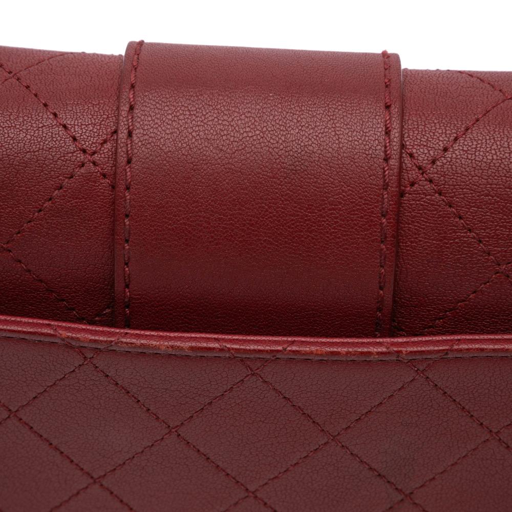 Burgundy Leather Chanel Flap Bag