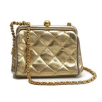 Gold Fabric Chanel Shoulder Bag