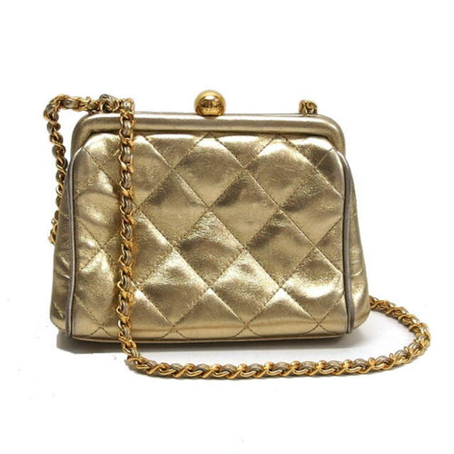 Gold Fabric Chanel Shoulder Bag