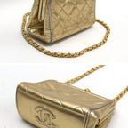 Gold Fabric Chanel Shoulder Bag
