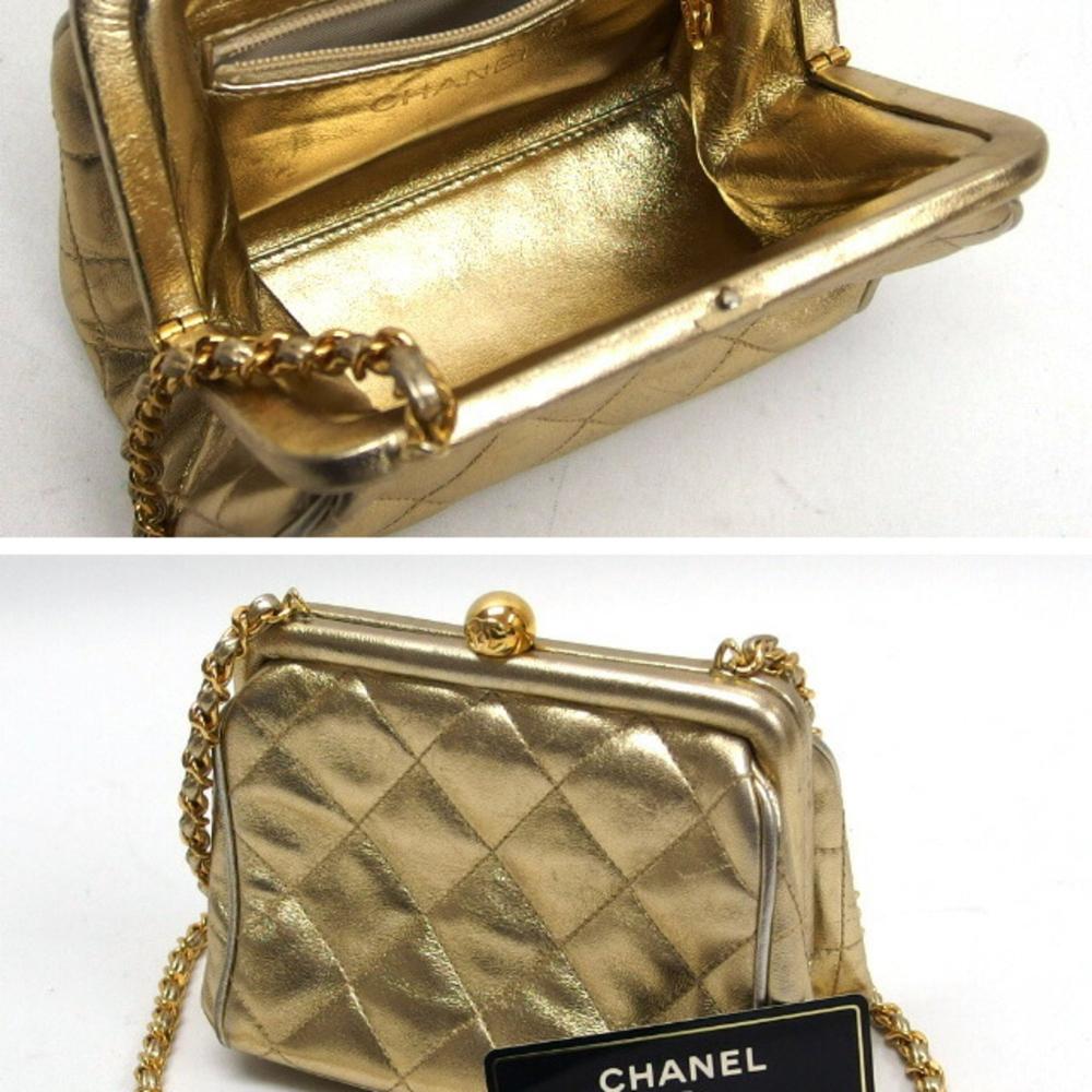Gold Fabric Chanel Shoulder Bag