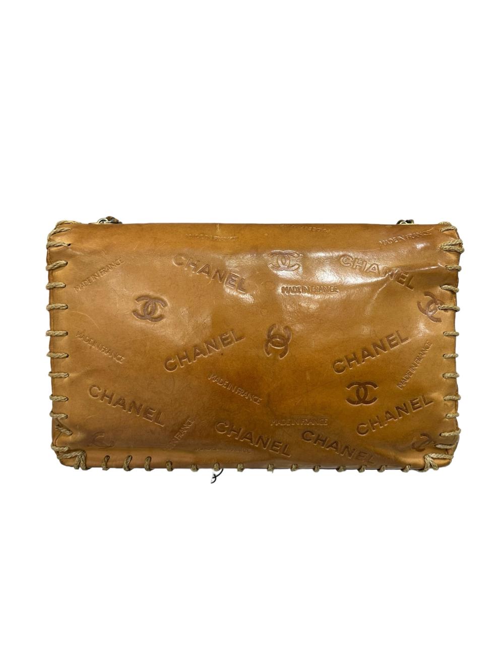 Gold Leather Chanel Shoulder Bag
