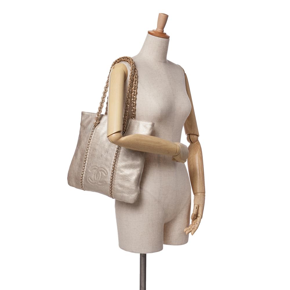 Gold Leather Chanel Tote