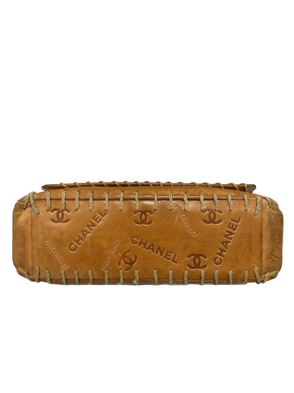 Gold Leather Chanel Shoulder Bag