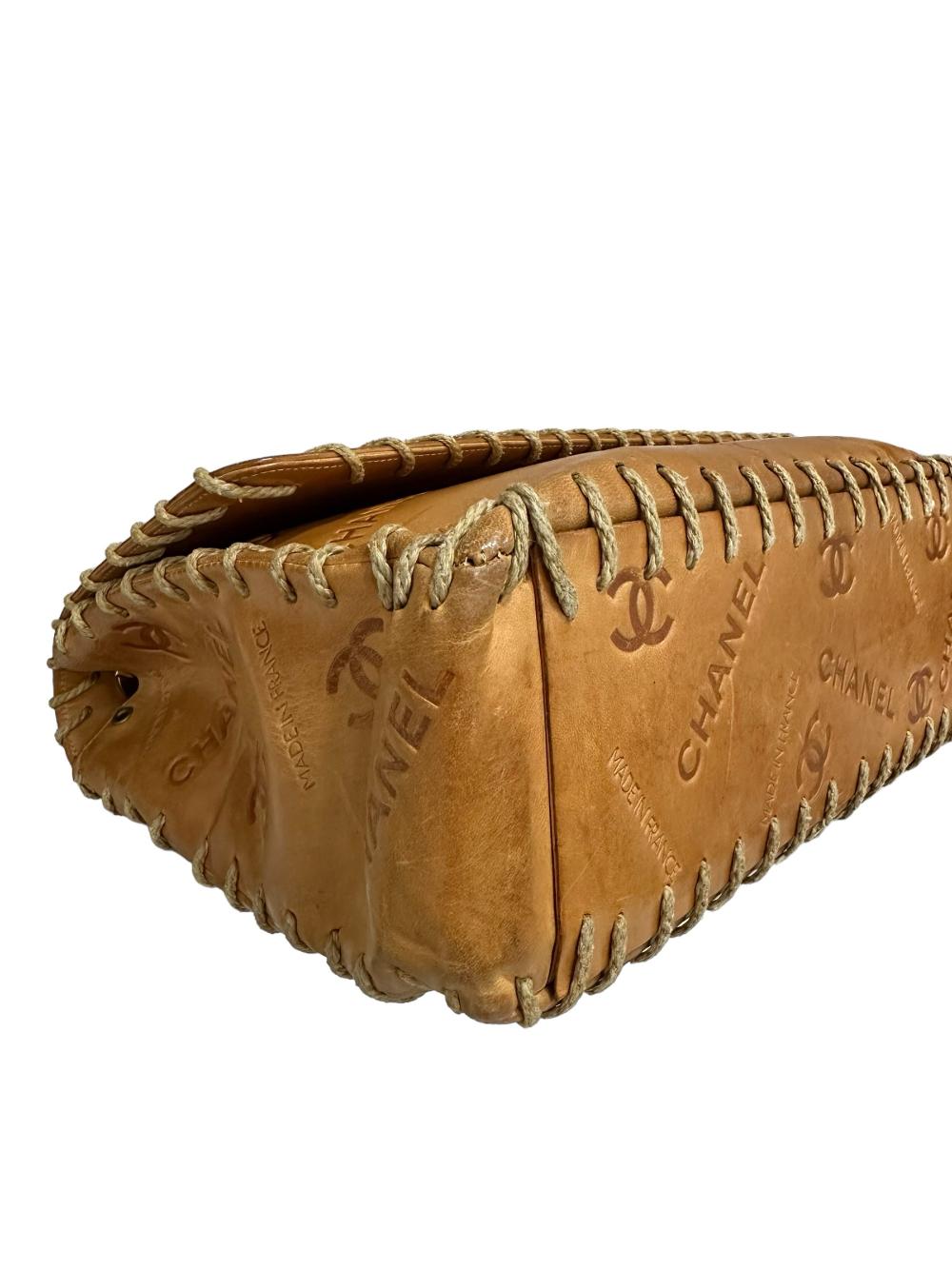 Gold Leather Chanel Shoulder Bag