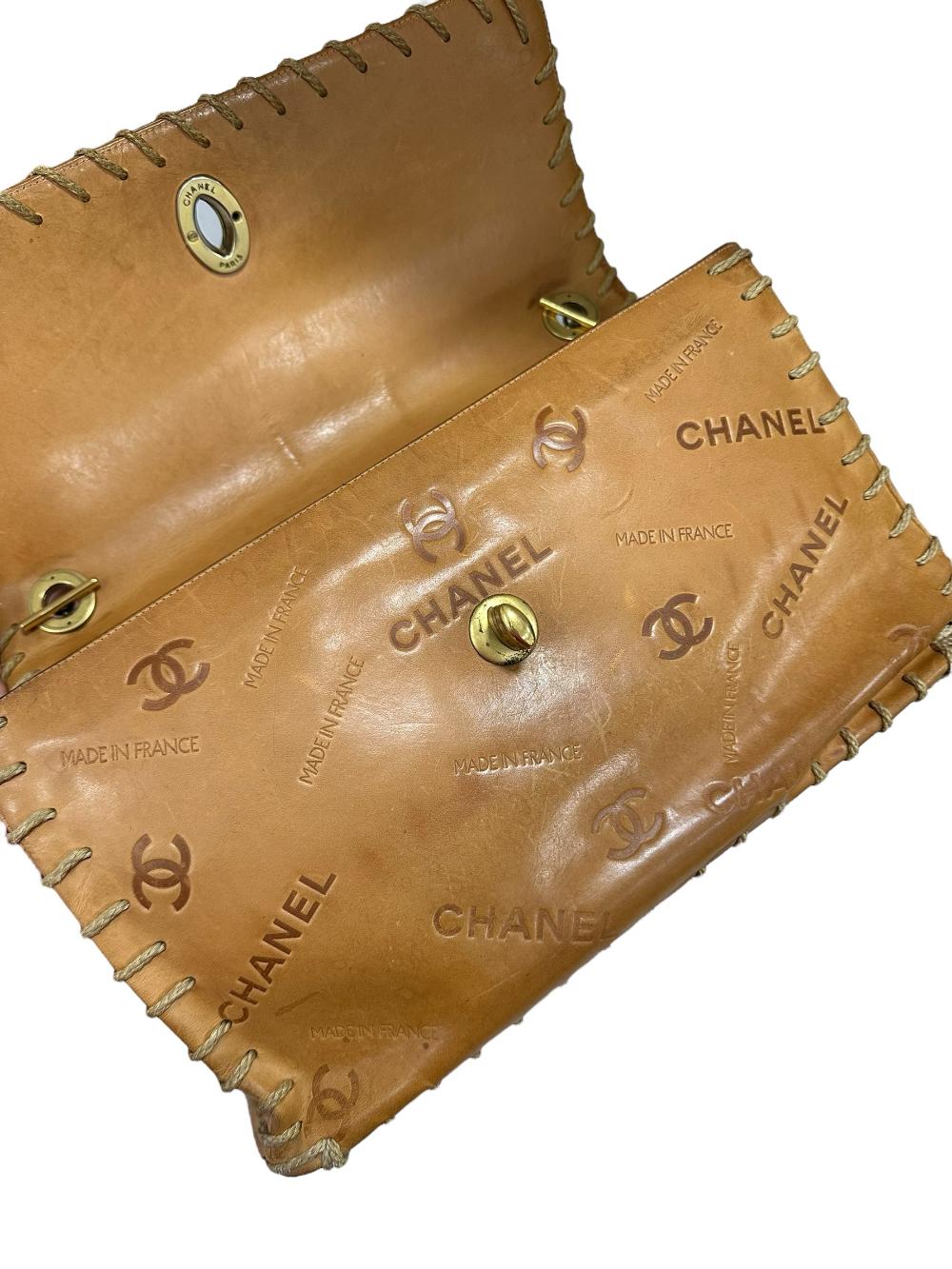 Gold Leather Chanel Shoulder Bag