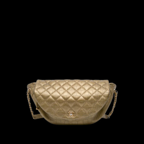 Gold Leather Chanel Belt Bag