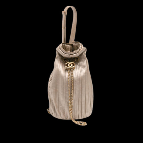 Gold Leather Chanel Backpack