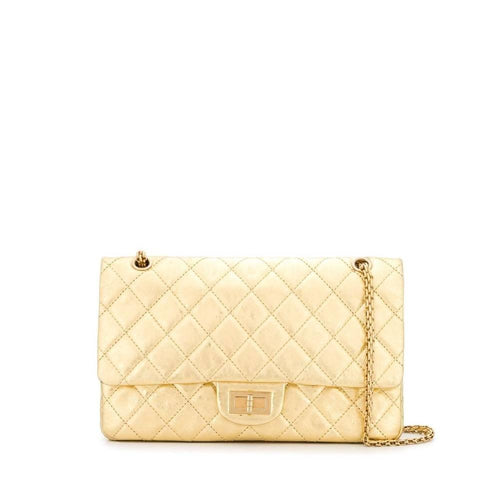 Gold Leather Chanel Shoulder Bag