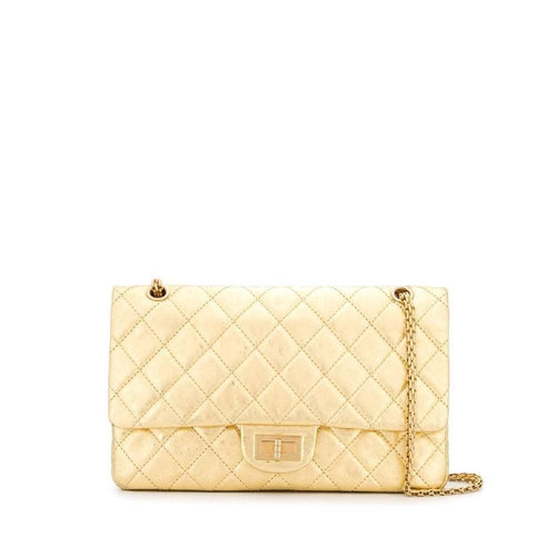 Gold Leather Chanel Shoulder Bag