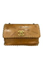 Gold Leather Chanel Shoulder Bag