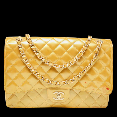 Gold Leather Chanel Flap Bag