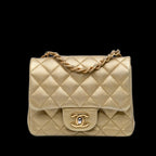 Gold Leather Chanel Flap Bag