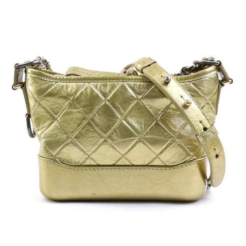 Gold Leather Chanel Shoulder Bag