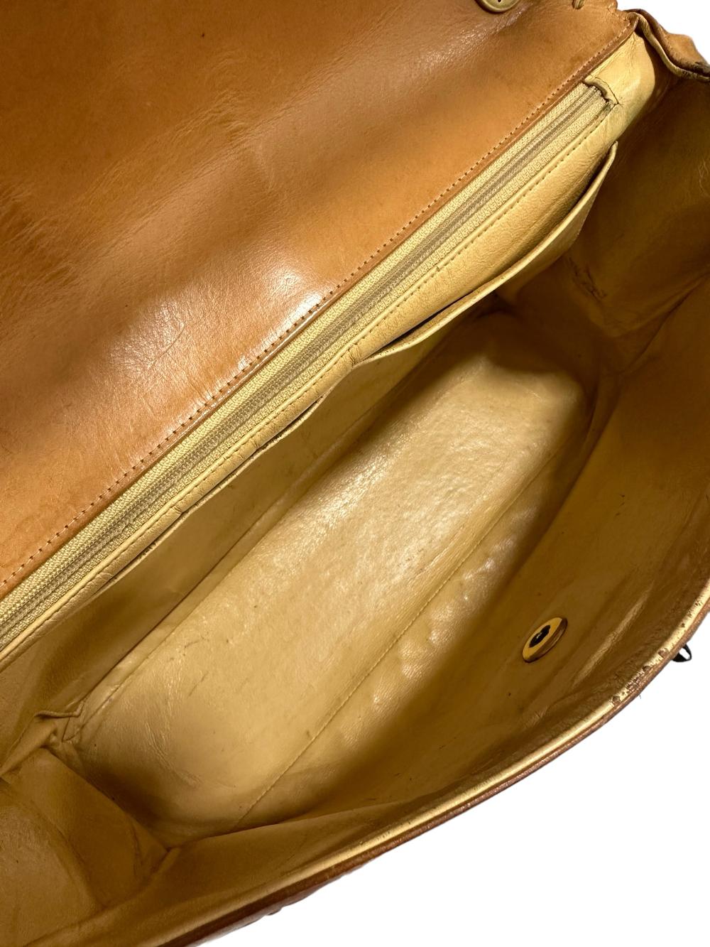 Gold Leather Chanel Shoulder Bag