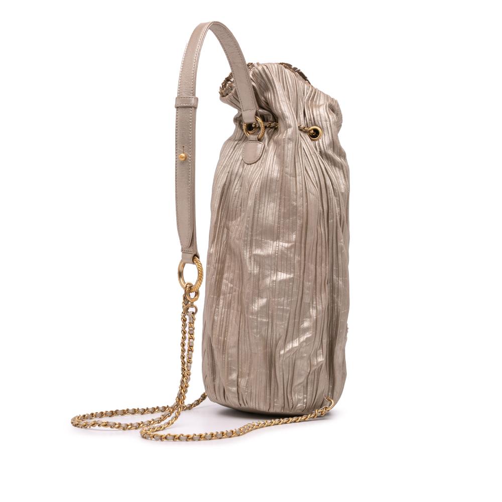 Gold Leather Chanel Backpack