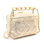 Gold Leather Chanel Crossbody Bag
