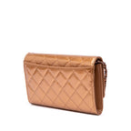 Gold Leather Chanel Wallet On Chain