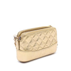 Gold Leather Chanel Shoulder Bag