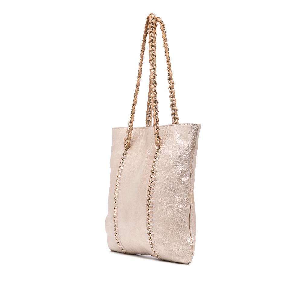 Gold Leather Chanel Tote