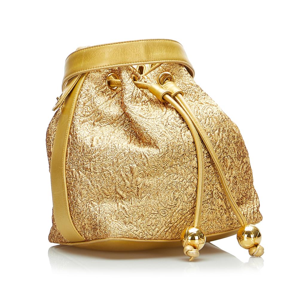 Gold Leather Chanel Bucket Bag