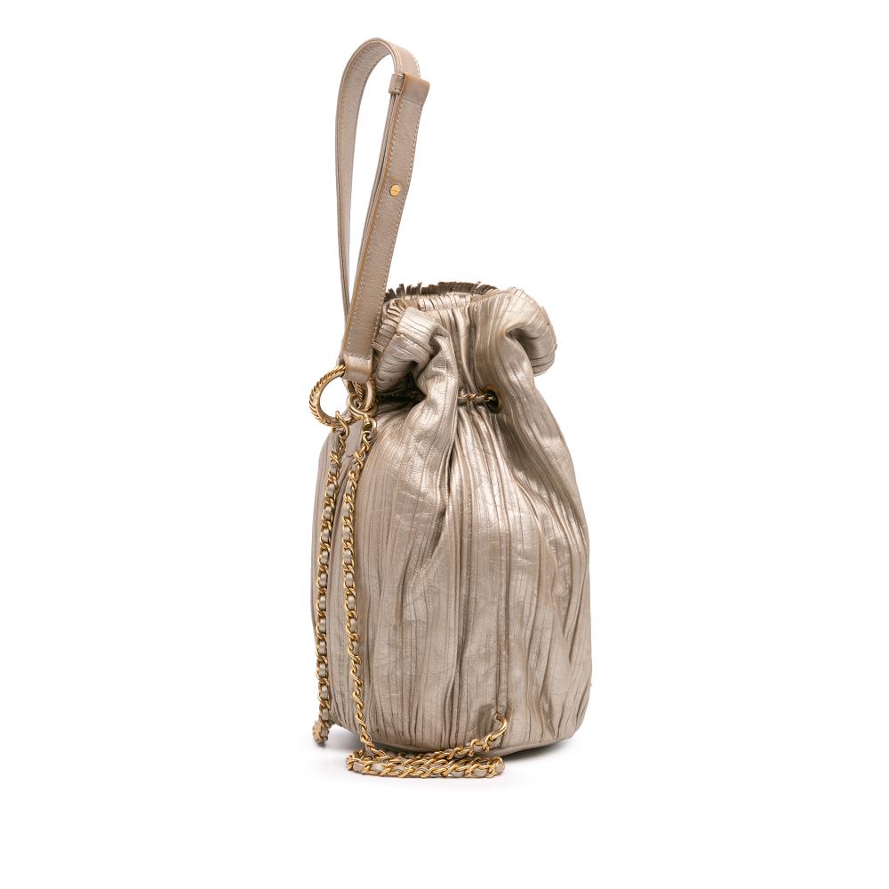 Gold Leather Chanel Backpack