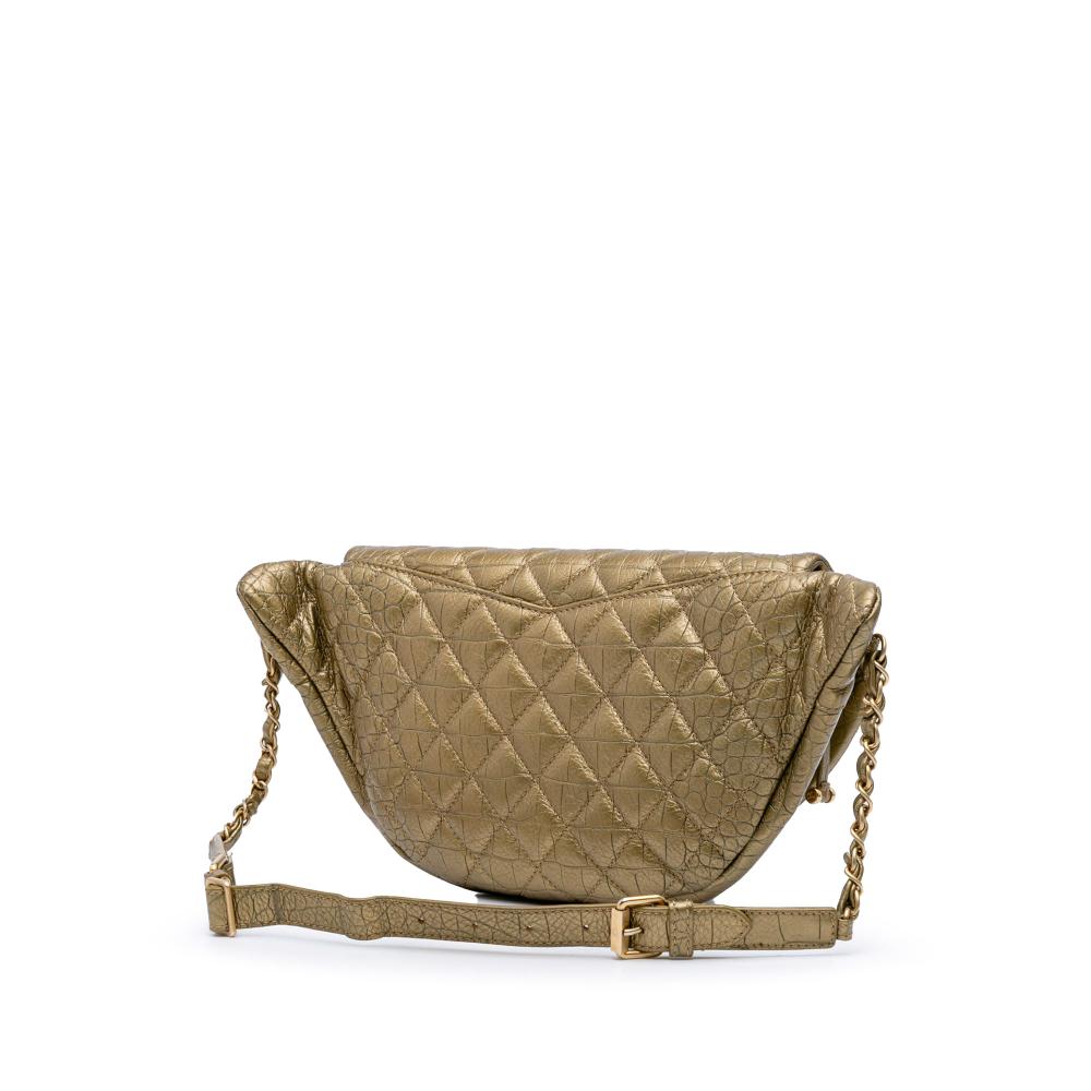Gold Leather Chanel Belt Bag