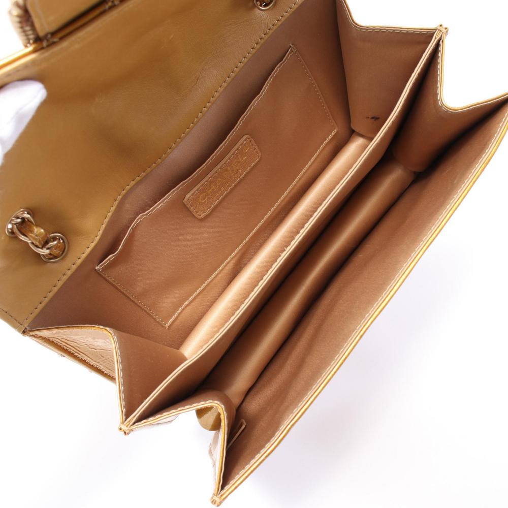 Gold Leather Chanel Flap Bag