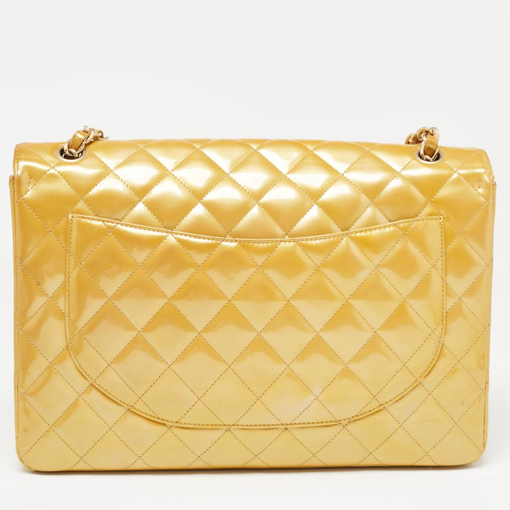 Gold Leather Chanel Flap Bag