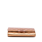 Gold Leather Chanel Wallet On Chain