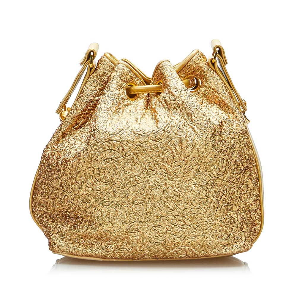 Gold Leather Chanel Bucket Bag