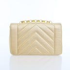 Gold Leather Chanel Flap Bag