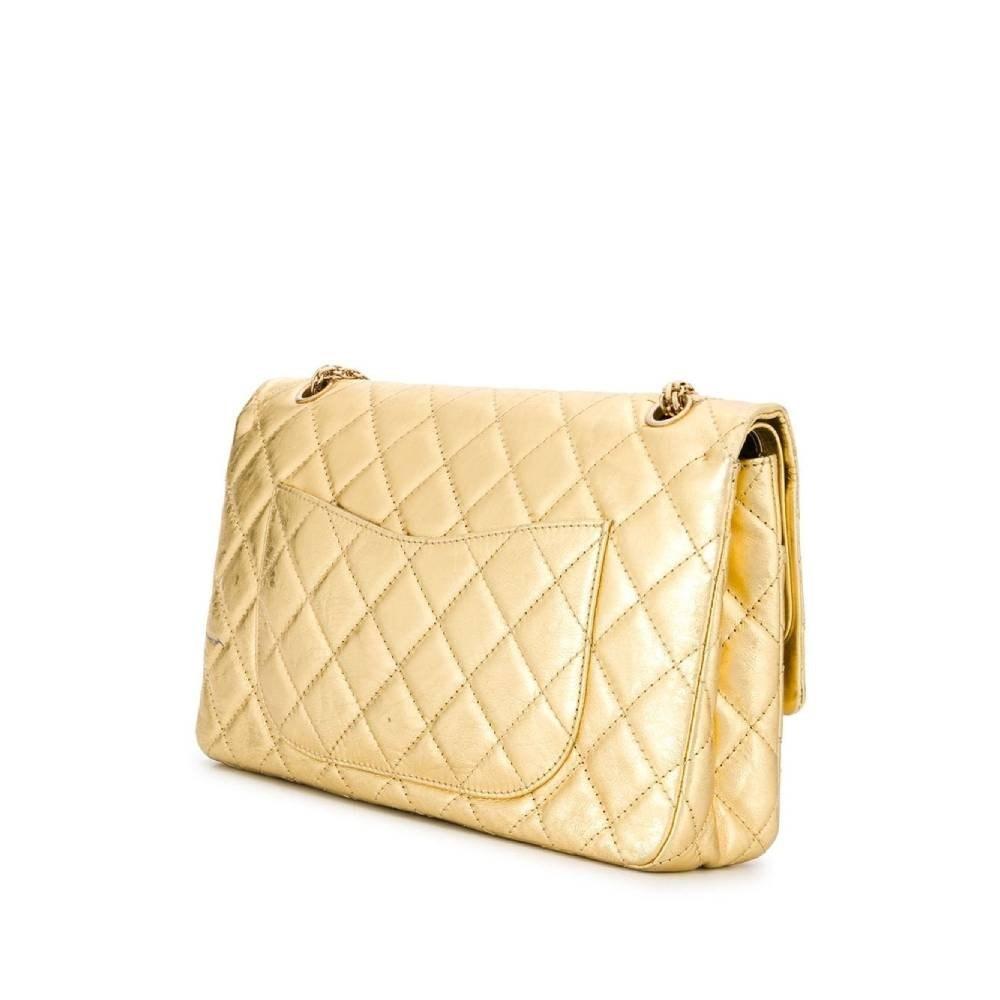 Gold Leather Chanel Shoulder Bag
