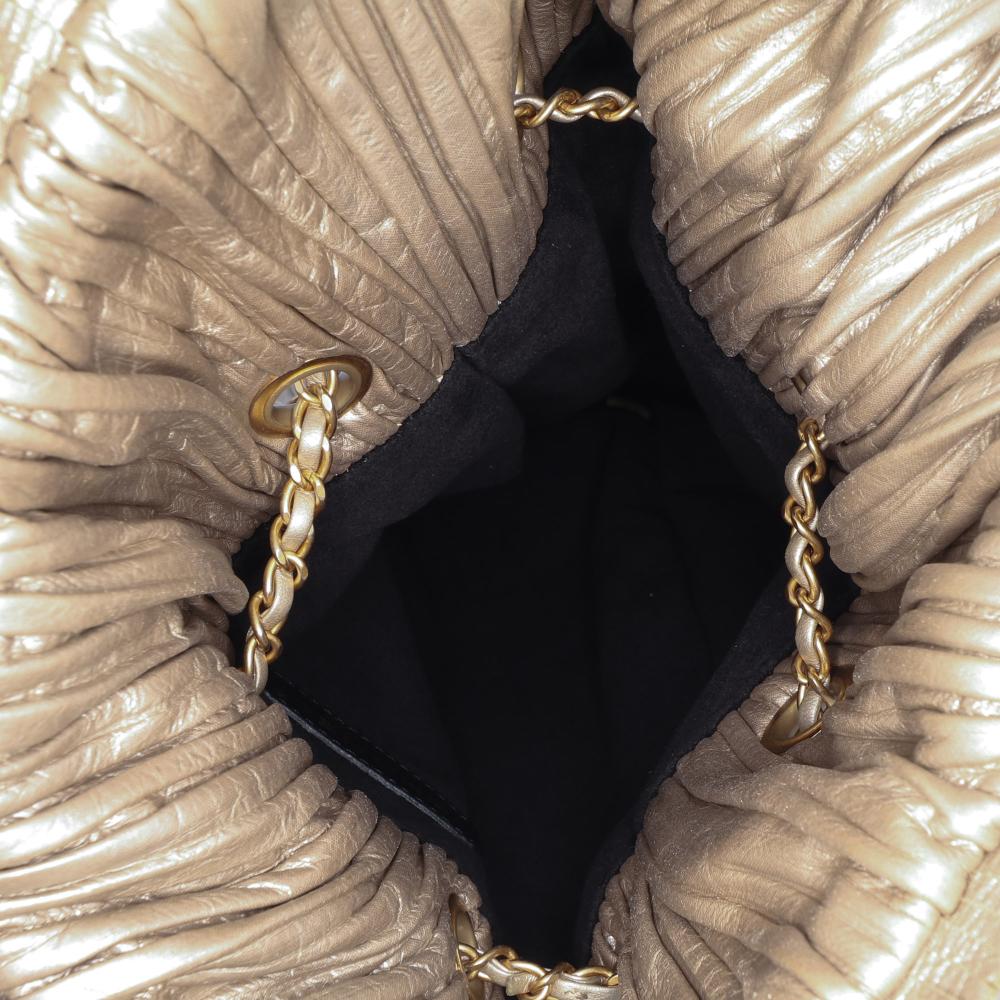 Gold Leather Chanel Backpack