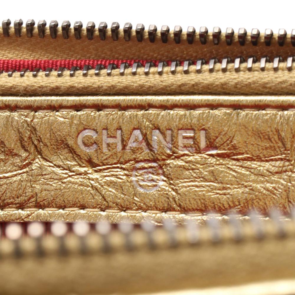 Gold Leather Chanel Shoulder Bag