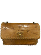 Gold Leather Chanel Shoulder Bag