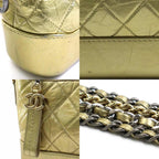 Gold Leather Chanel Shoulder Bag