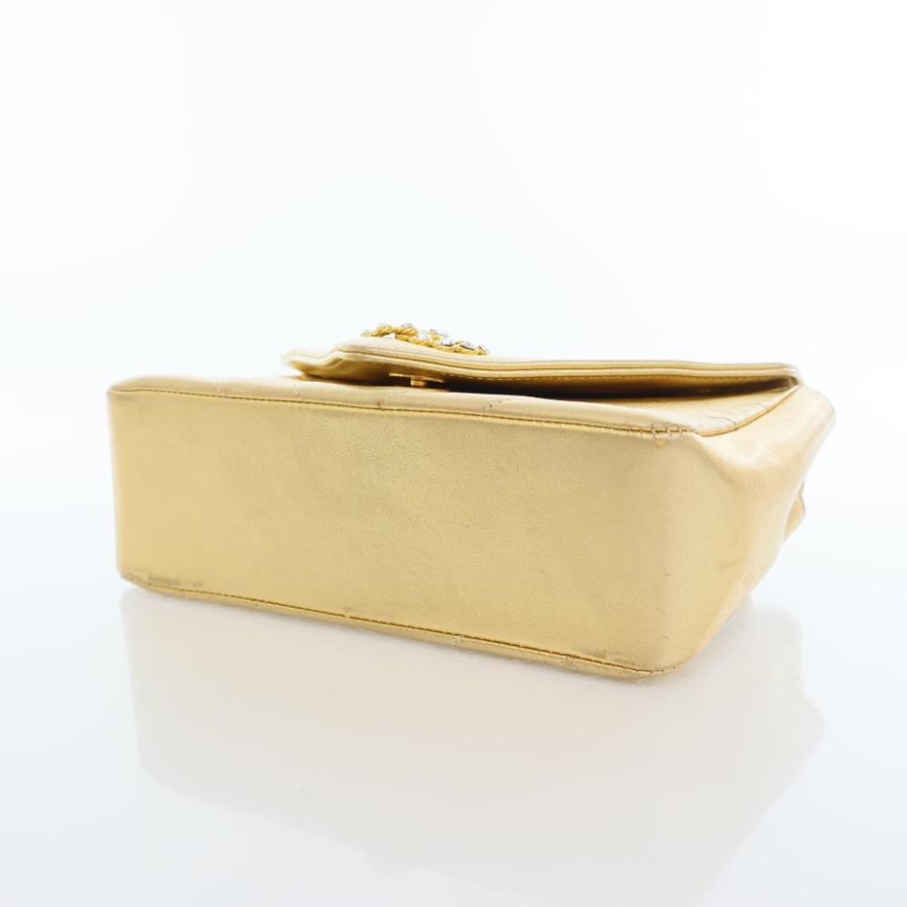 Gold Leather Chanel Flap Bag