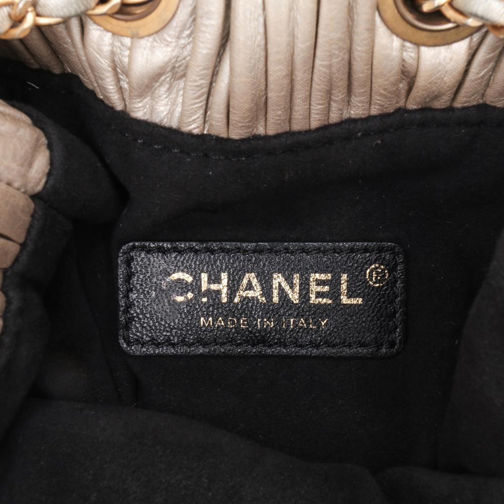 Gold Leather Chanel Backpack