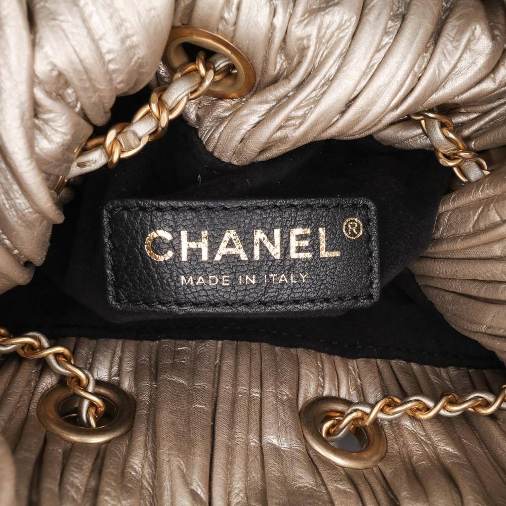 Gold Leather Chanel Backpack