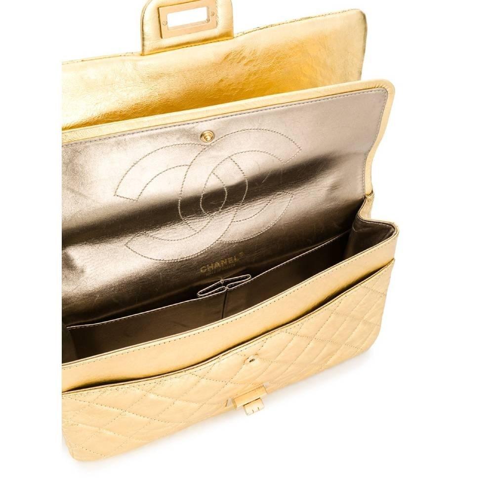 Gold Leather Chanel Shoulder Bag