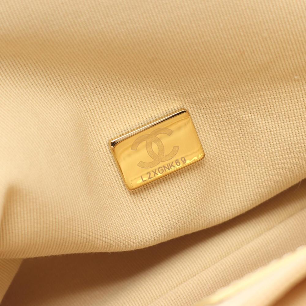 Gold Leather Chanel Crossbody Bag