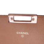 Gold Leather Chanel Wallet On Chain