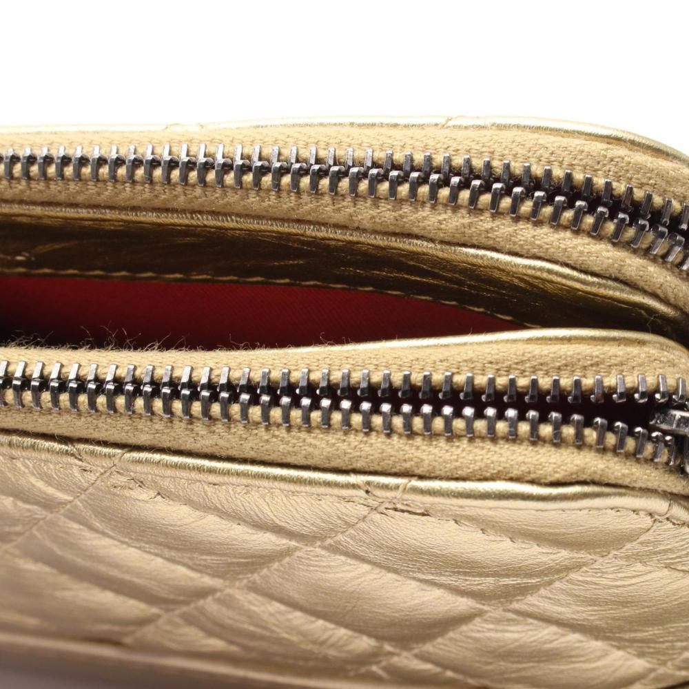 Gold Leather Chanel Shoulder Bag