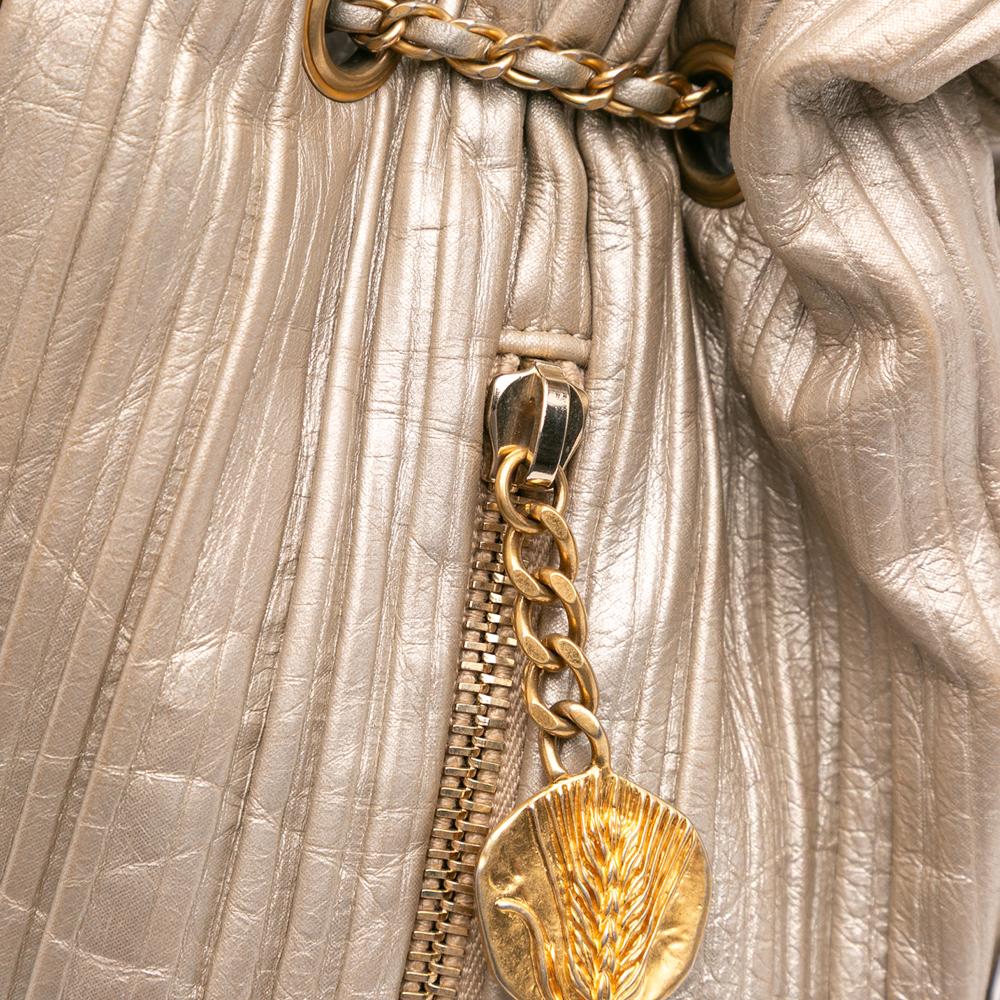 Gold Leather Chanel Backpack