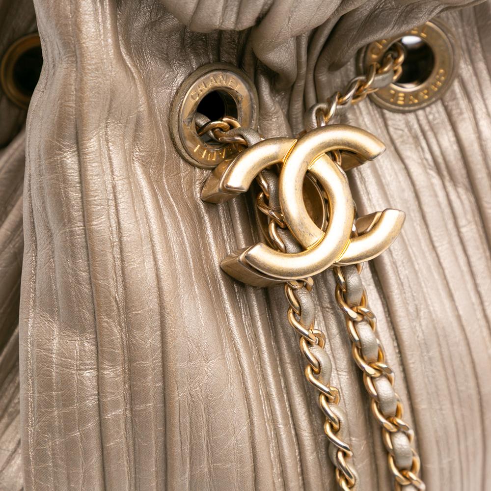 Gold Leather Chanel Backpack